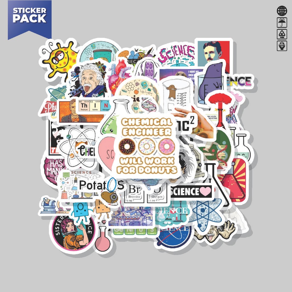 

[100PCS]Stiker Pack Stiker Science Art [Sains Seni] Aesthetic Vinyl Anti Air Dekorasi Sticker Laptop Buku Journal Koper Helm Casing HP Gitar Helm Skateboard