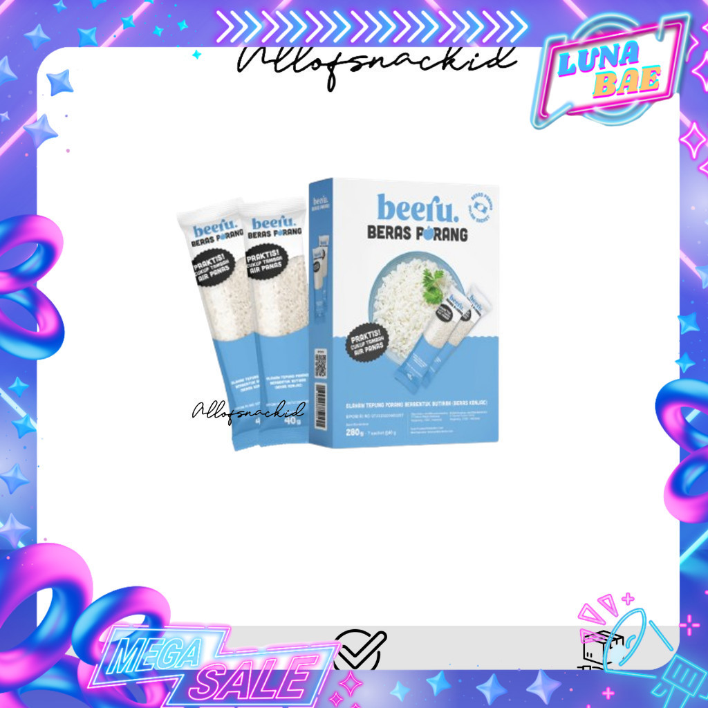 

Beeru - Beras Porang - Box isi 7 saset - Shirataki Konjac Rice Beras Putih Sehat