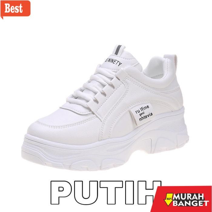 Sepatu Casual Sport Putih Cewek Sepatu Kasual Wanita Sneakers S15 Fullwhite Casual Shoes Hitam Cewek