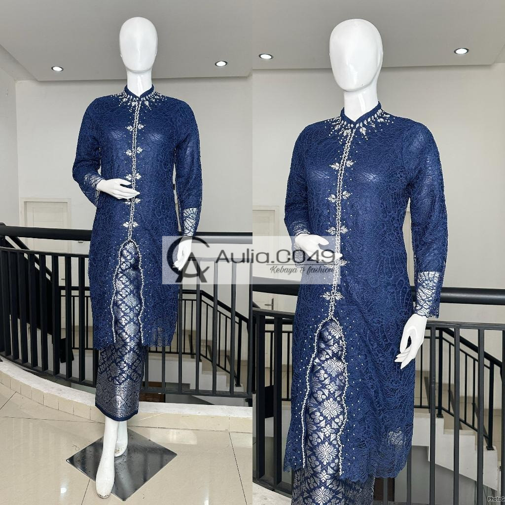 A.C>> Kebaya Burkat Wanita Modern Baju Kurung Sabrina Jumbo Atasan Panjang Kondangan By Aulia c049