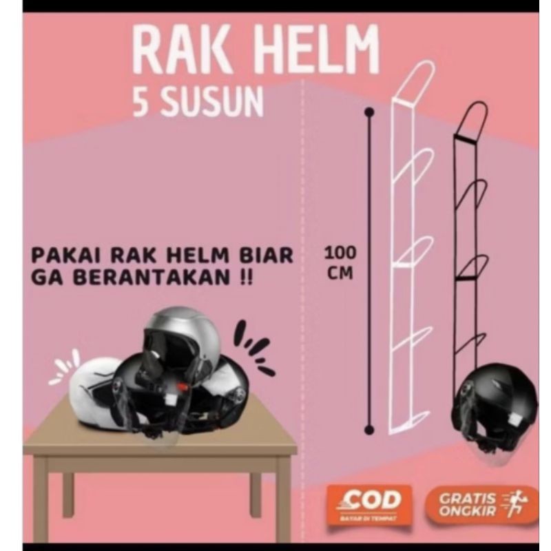 RAK HELM PROMO / RAK HELM / RAK BESI / RAK HELM BESI / GANTUNGAN HELM / TEMPAT HELM TEMPEL DINDING