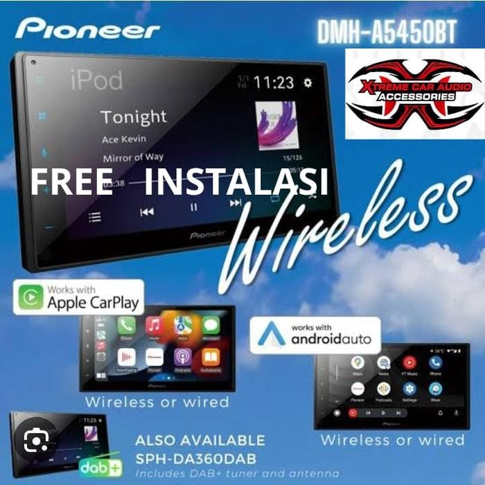 Headunit Pioneer DMH A-5450BT Wireles Apple Car Play