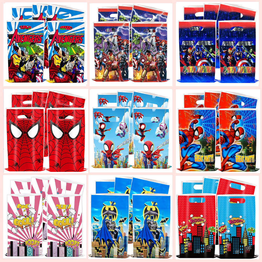 

MINISO Marvel Avengers Gift Bag Super Hero Theme Spiderman Birthday Party Decoration Handle Candy Loot Bags Baby shower Supplies