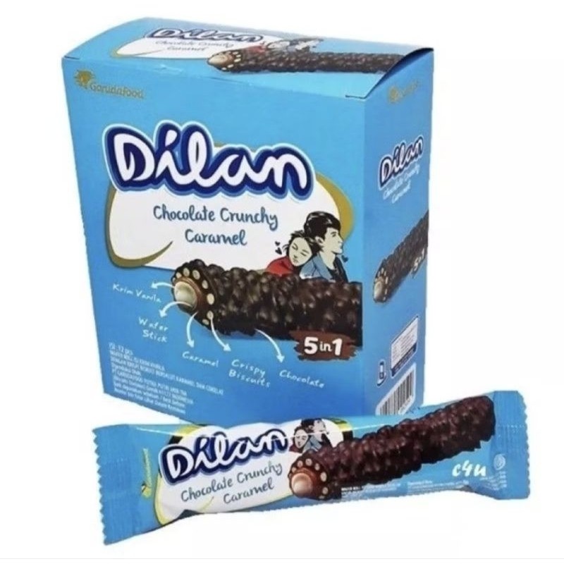 

DILAN Chocolate Bar 12 x 18g/COKLAT DILAN CHRUNCY CARAMEL