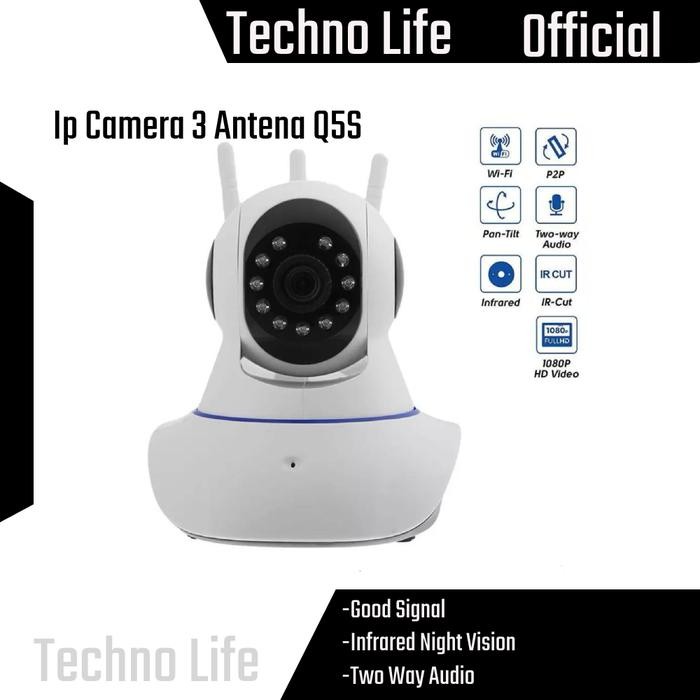 CCTV IP Camera 3 Antena V380 Pro 1080p Wireless CCTV Infared - CCTV 3 Antena