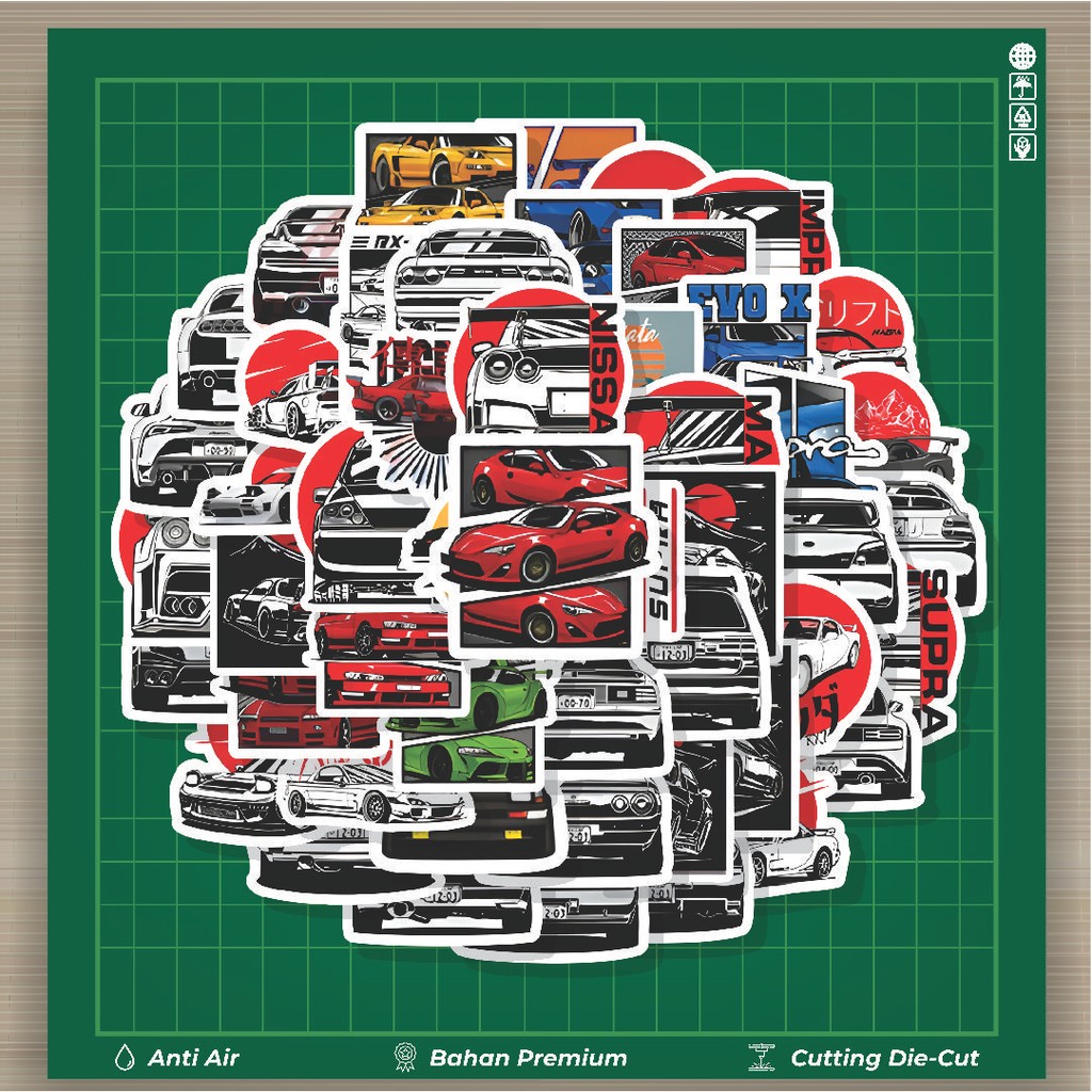 

HOT 50 PCS STIKER Stiker JDM Supercar V2 Stiker Fashion Cars Decal Dingin Kartu Album Custom Vinyl Anti Air- Sticker Aesthetic Buku Journal Koper Casing HP Tablet Laptop Helm Motor Botol Minum