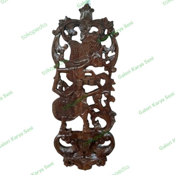 Blawong Keris Isi 1 Ukir Wayang Kresna Krisna Kombinasi Lung Kayu Jati xc