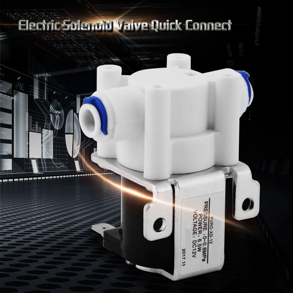 Electric Solenoid Valve DC 12V Water Electric Solenoid Magnetic Purifier Valve Quick Connect Normall