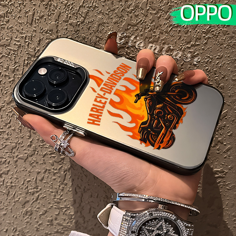 Kekinian Fire Glossy Hologram PC Case OPPO A18 A57 A16 A15 A17 A60 A3x A3s A5s A54 A53 A12 A31 A58 A