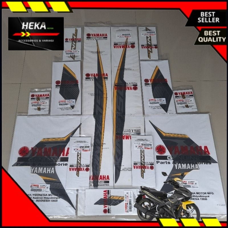 STRIPING GRAPHIC STIKER MX KING KUNING 2017 2018 MAT GREY METALLIC 3 13pcs ORIGINAL YGP Heka Motor