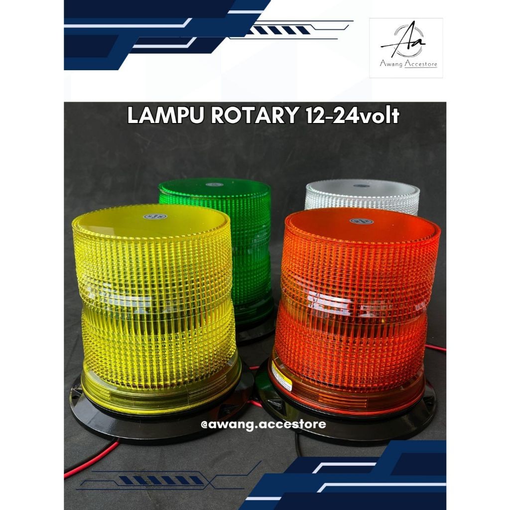 Rotari Lampu LED Rotary Blitz Xenon Grede A Kuning/Hijau/Putih/Biru 12-48Volt Seri H