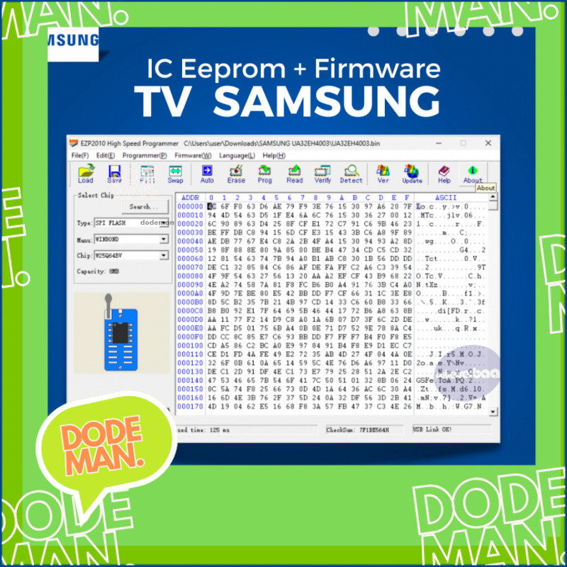 IC Eeprom plus Firmware TV Samsung Siap Pakai - DODEMAN