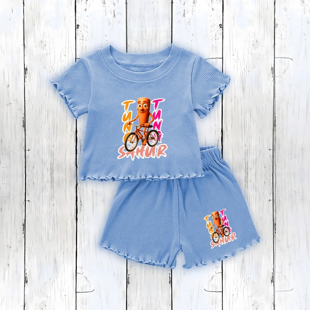 OKHI - Set Pakaian " tung tung sahur Kriwil " anak perempuan 0-2 tahun, Setelan anak, DVD