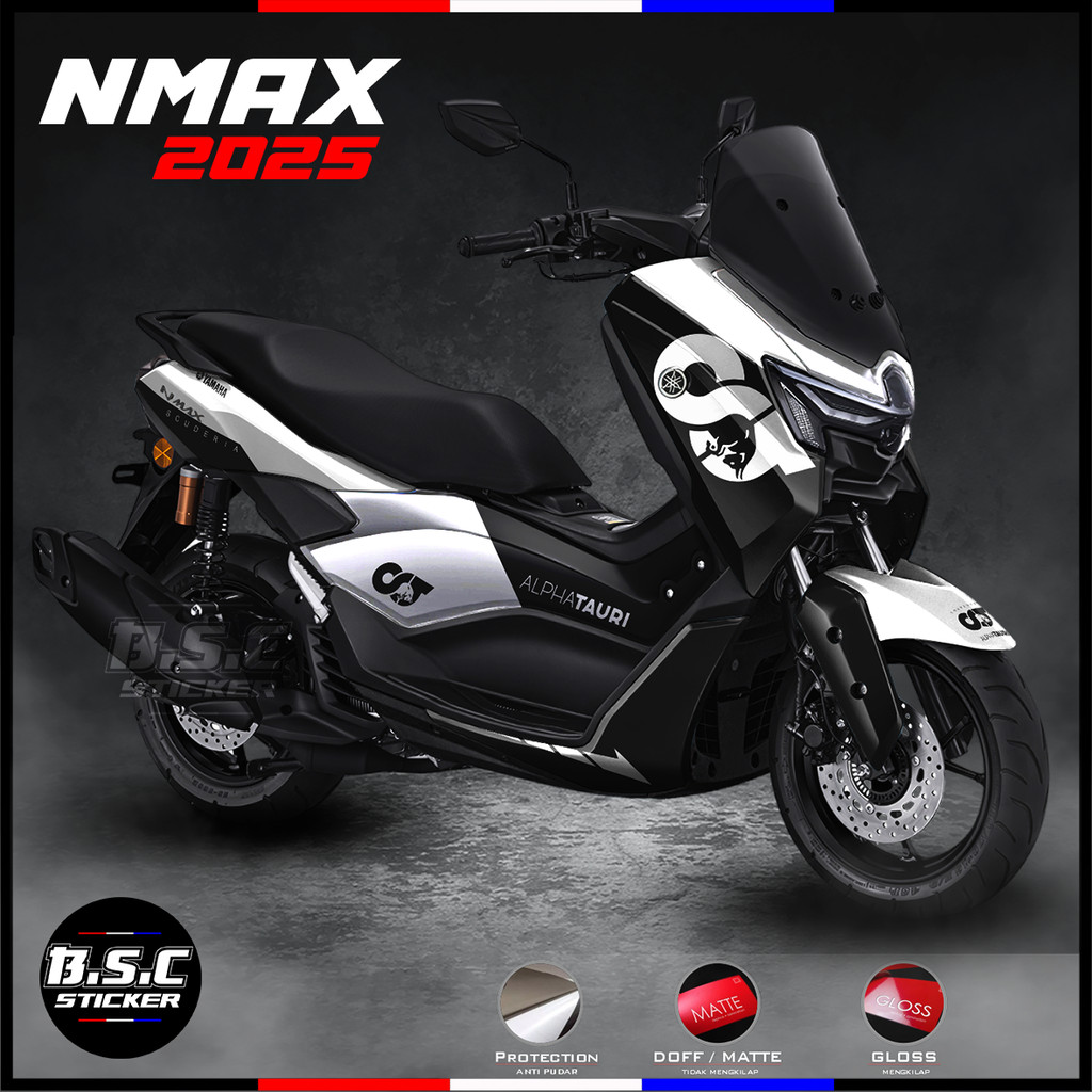(COD) STICKER DECAL STIKER FULL BODY NEW NMAX 2025 NMAX TURBO MOTIF ALPHATAURI BLACK (BISA CUSTOM)