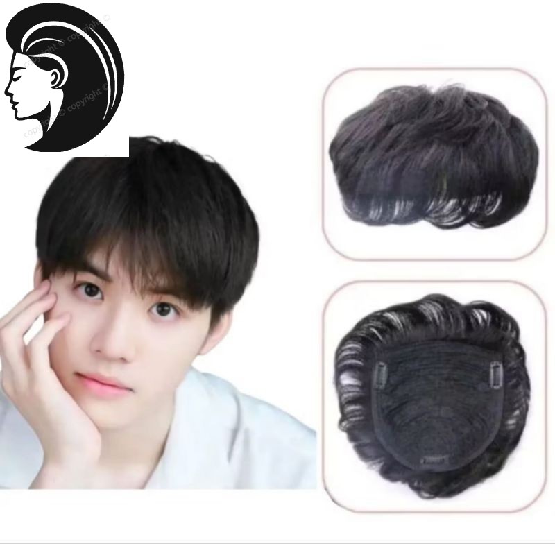 【Rambut nyata.】 WIG/RAMBUT PALSU PRIA PENUTUP BOTAK/TOUPEE PRIA BOTAK/WIG PRIA PENUTUP BOTAK -COD