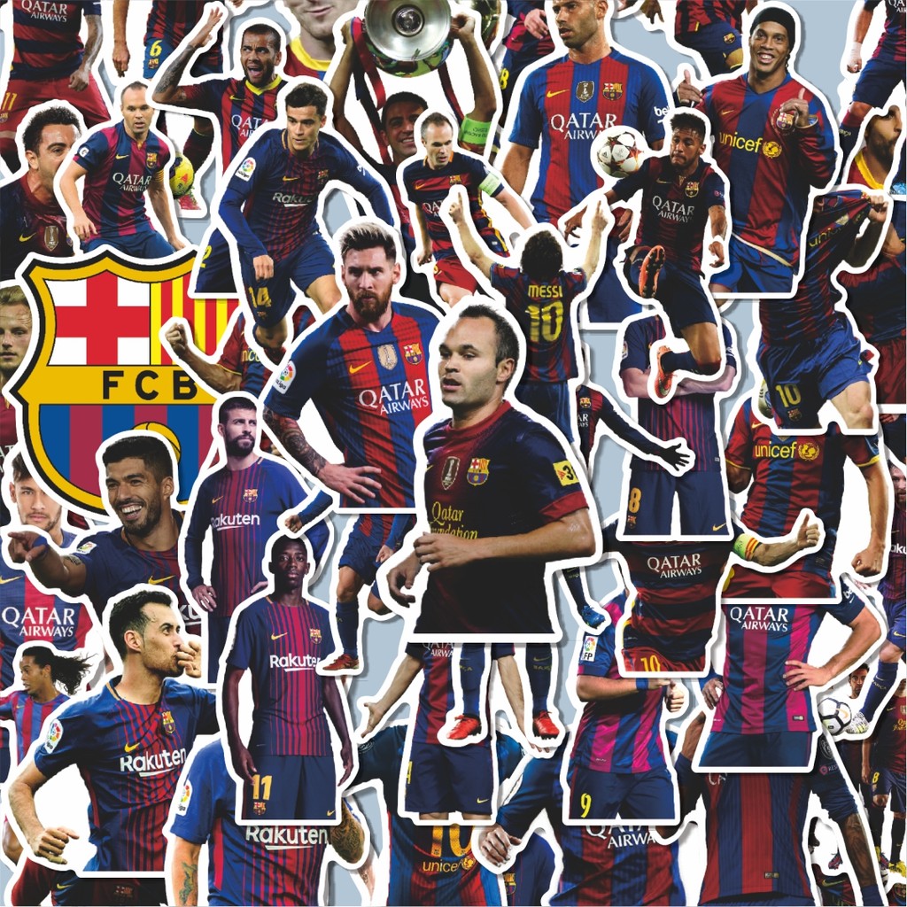 

100PCS Lucu Stiker FOOTBALL SERIES FC BARCELONA Stiker Aesthetic Stiker Anti Air Stikers Berperekat Waterproof sticker decal buat Motor Helm Buku Journal Koper Casing HP Laptop Botol Minum Hadiah anak