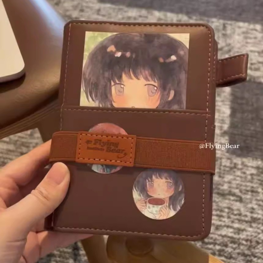 

Retro Brown M5 Binder Mini PU Leather Notebook M5 Loose Leaf Journal Girl Student Diary with Elastic Strap Notebook M5 다이어리