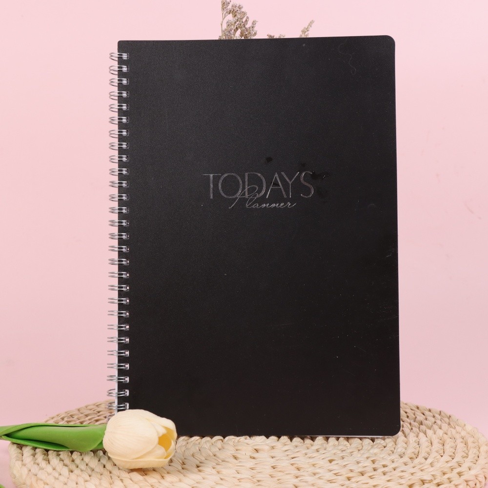 

7-day weekly planning notebook with hourly planner, meal planner, expense tracker and water intake tracker