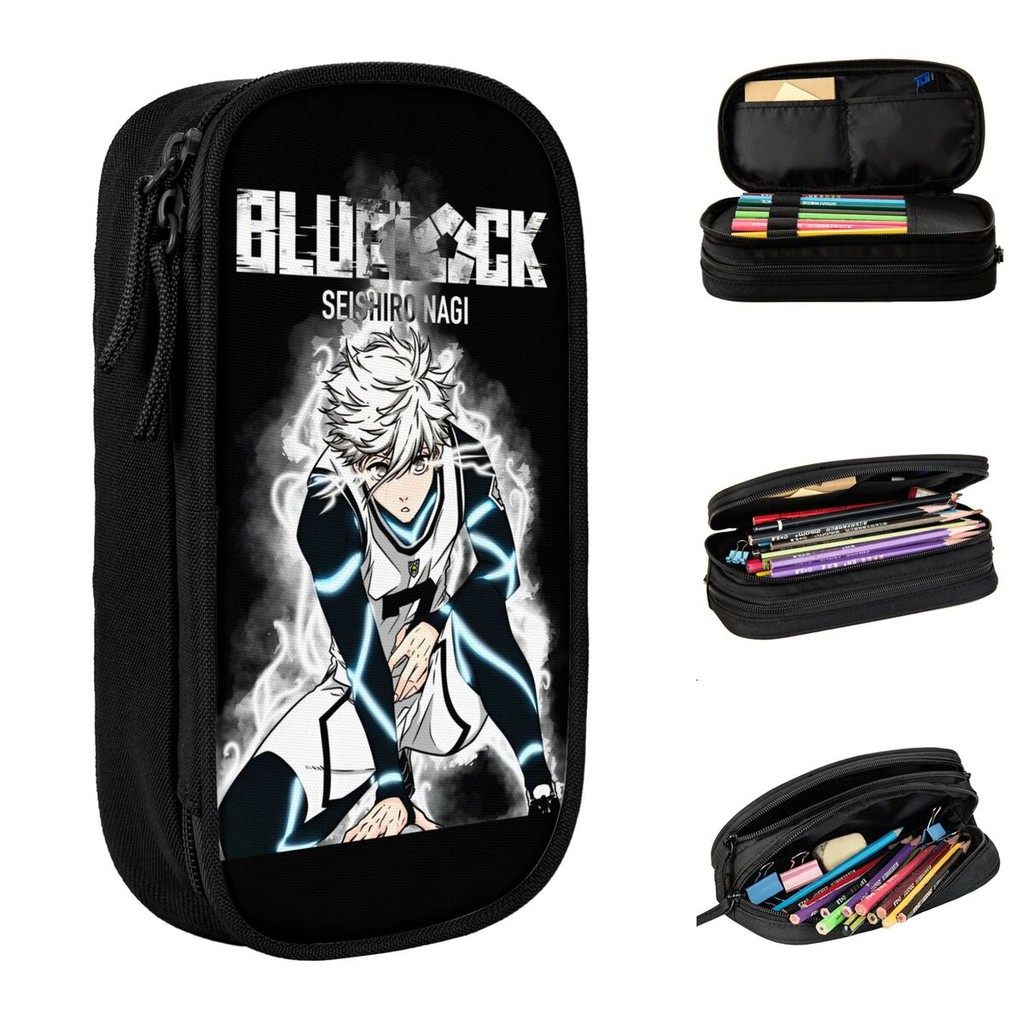 

Cute Anime Blue Lock Soccer Pencil Case Pencilcases Pen Holder for Student Large Storage Bags School Supplies Gift Stationery