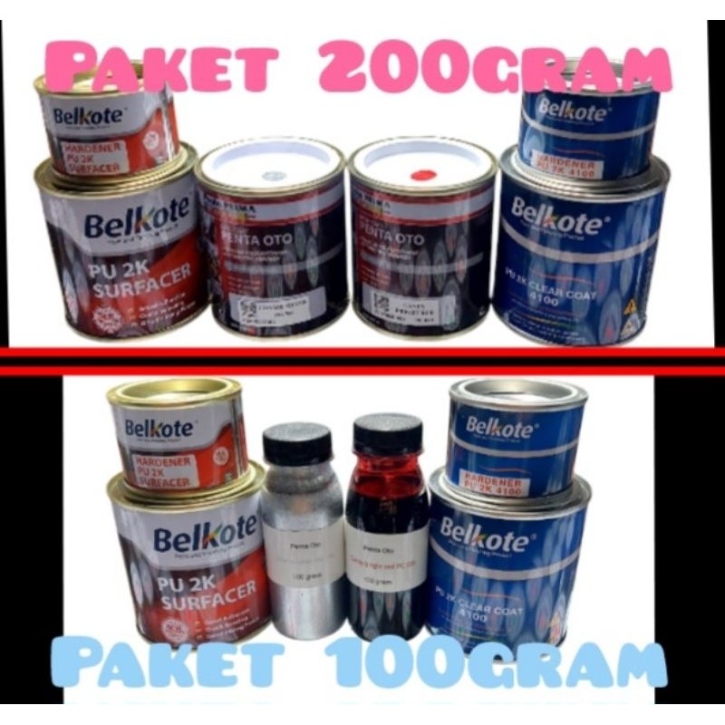 Cat Paket Lengkap Penta Oto Super Gloss Candytone Nc Pu Polyurethane Plus Epoxy Clear belkote Candy 