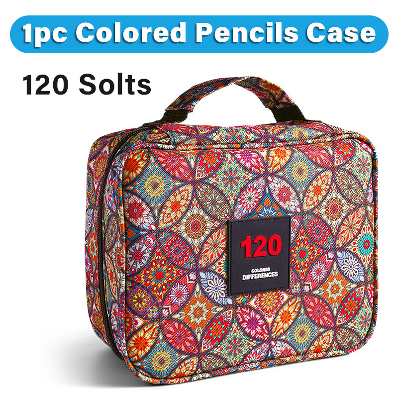 

1pc Colored Pencil Case 120 Slots,Large Capacity Pen Pencil Case,Gel Pens Organizer Zipper Carrying Portable Suitable for Adults