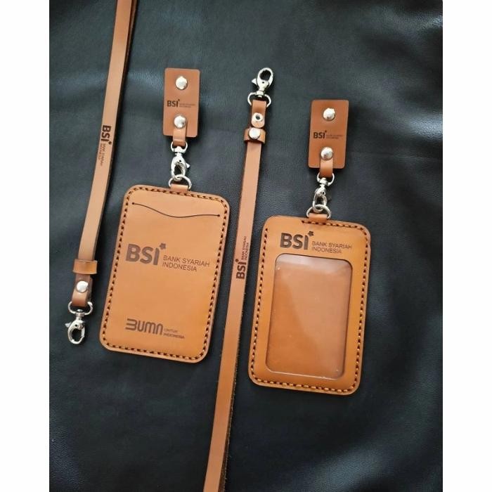 

Promo LANYARD BANK BSI/NAME TAG KULIT ASLI LOGO BSI/ID CARD KULIT ASLI BSI - Coklat Tua