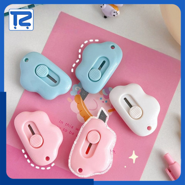 

Cutter Mini Bentuk Awan Lucu Pisau Kecil Pemotong Kertas Portable Multifungsi ATK002