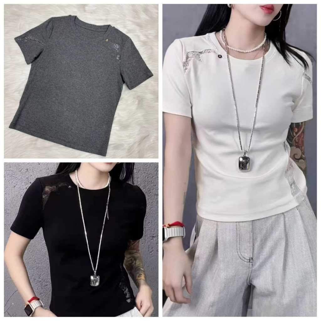 Atasan wanita kaos polos bahu tile | Kaos wanita premium import quality | Atasan wanita kasual simpl