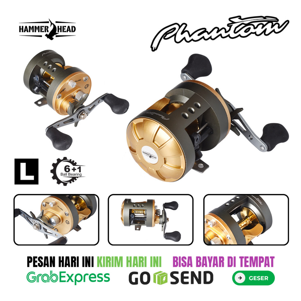 Reel BC Hammerhead PHANTOM 6+1Bb Reel Baitcasting Round Profile Handle Kiri