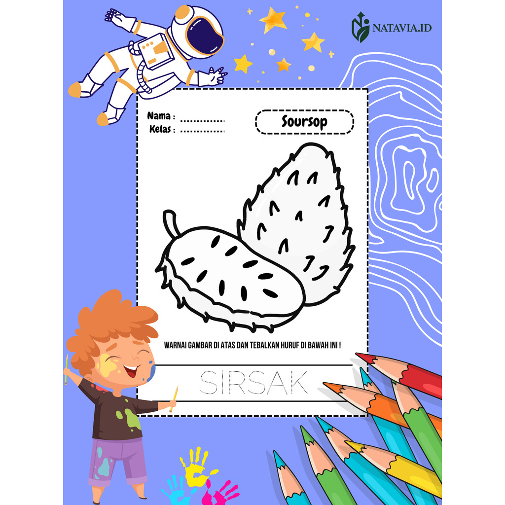 

50 Lembar Menggambar dan Mewarnai Anak – Belajar Sambil Bermain Ukuran A5 Tema Menarik dan Bervariasi