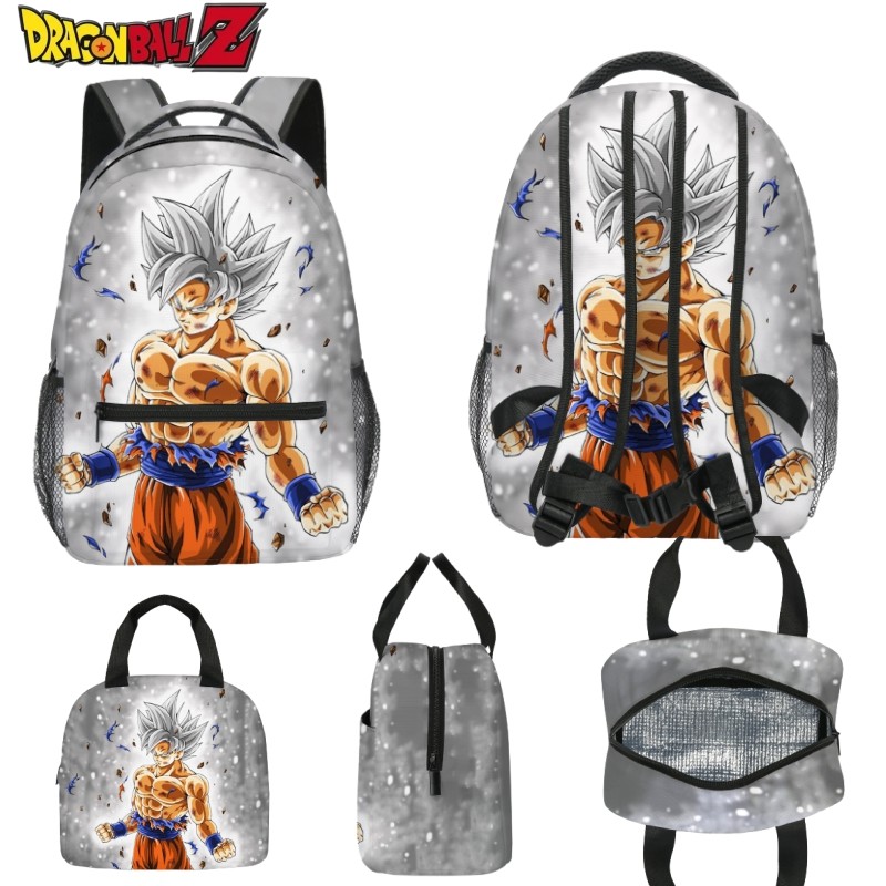 

New Anime Dragon Ball Z Backpack Cartoon Super Saiyan Goku Figure Student Schoolbag Teenagers Boys Toys Gifts Lunch Box Bag Gift