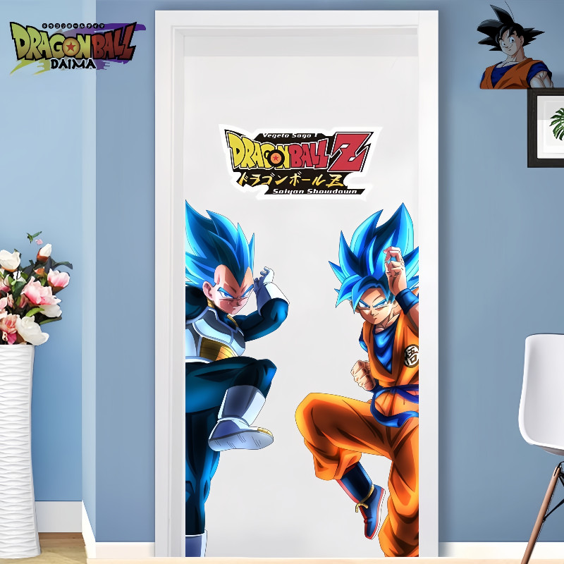 

Dragon Ball Poster Door Sticker Decorative Painting Room Dormitory Door Sticker Wooden Door Adhesive Self-adhesive Wall Sticker