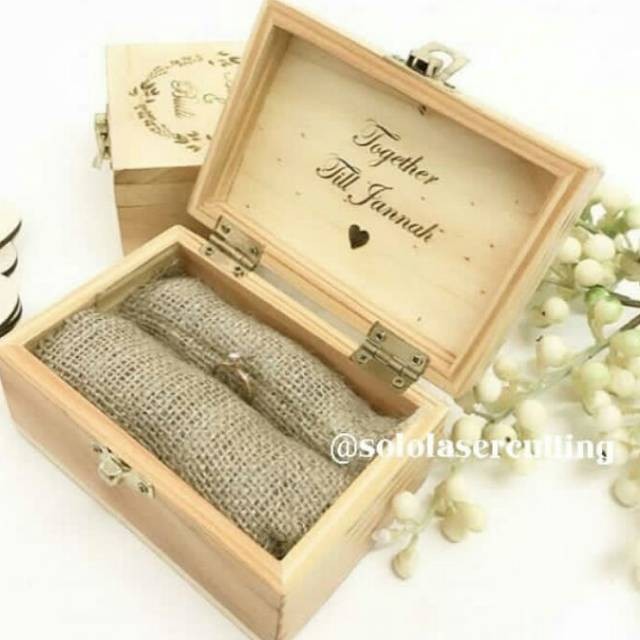 Kotak cincin kayu big size 12 x 8 x 6 cm
