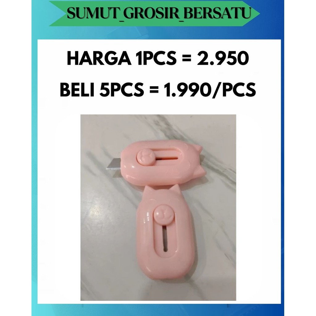 

SGB CUTTER MINI PISAU PEMOTONG KERTAS MINI SILET PORTABLE BENTUK KUCING CAT PRAKTIS