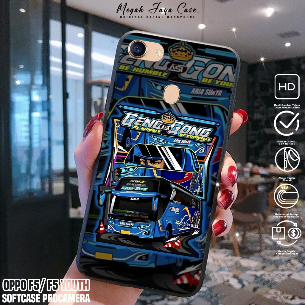 Softcase OPPO F5 / F5 YOUTH - Case Hp OPPO F5 YOUTH / F5 Motif BUS TELOLET - Casing Hp Oppo F5 -  Si