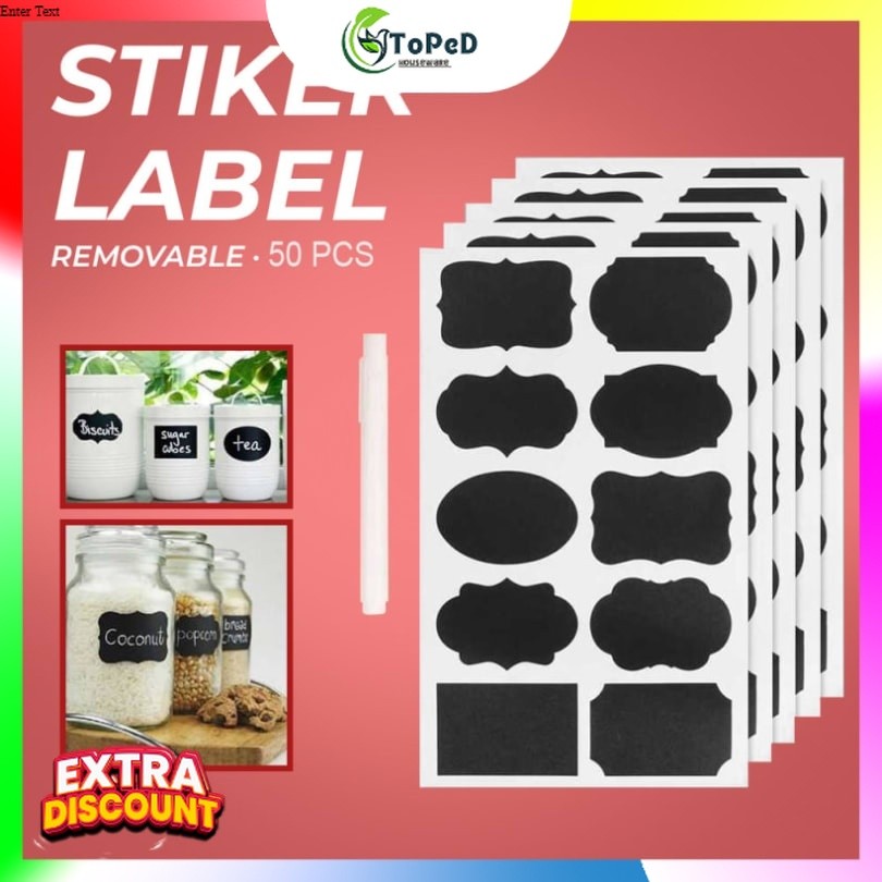 

ALLOYSEED Stiker Label Blackboard Papan Tulis Removable 50 PCS - TH002 9U5SC