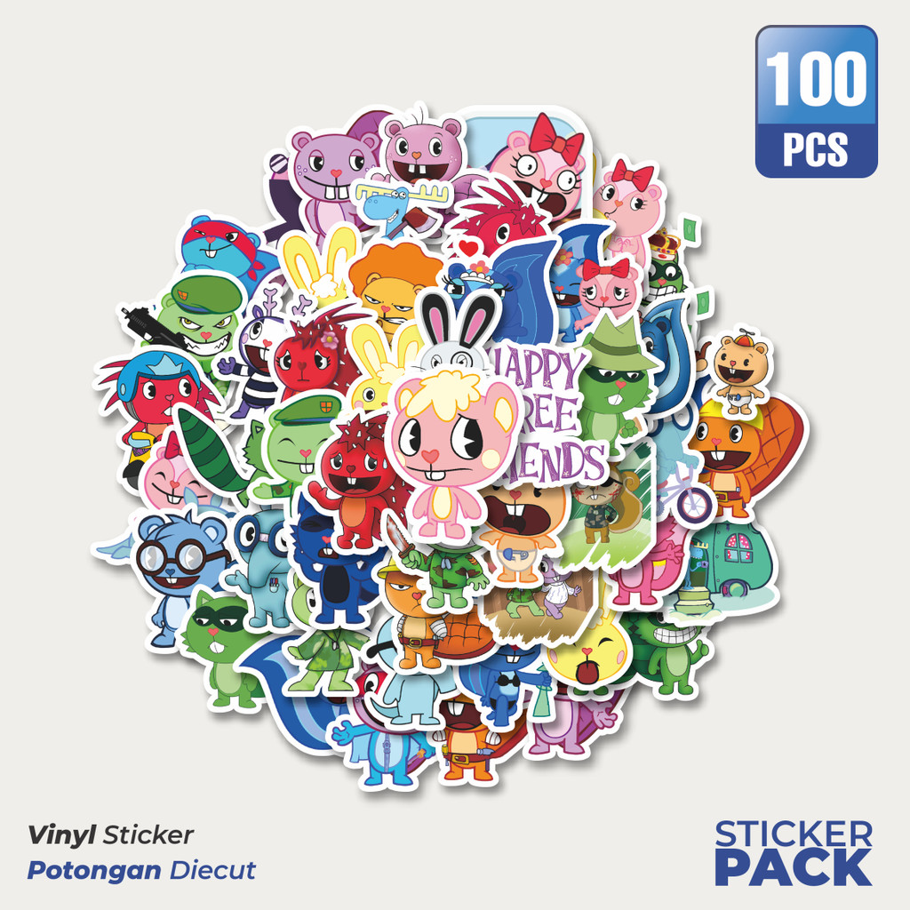 

Stiker Vinyl Stiker Kartun Series Happy Tree Friends Mix 1 Waterproof Aesthetic- Untuk Laptop, Motor, dan Helm - Paper Stationery Pack