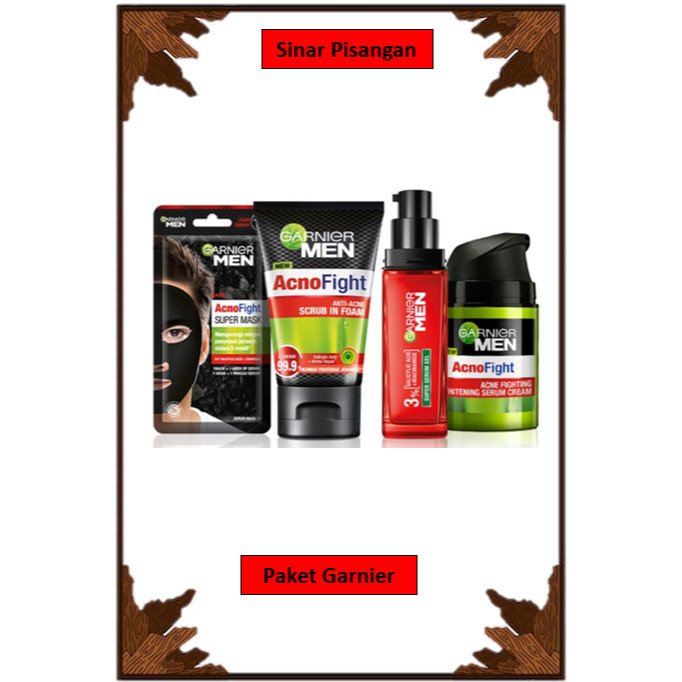 PRODUK BARU Paket Garnier Men Acno Fight + mask + serum acno + serum