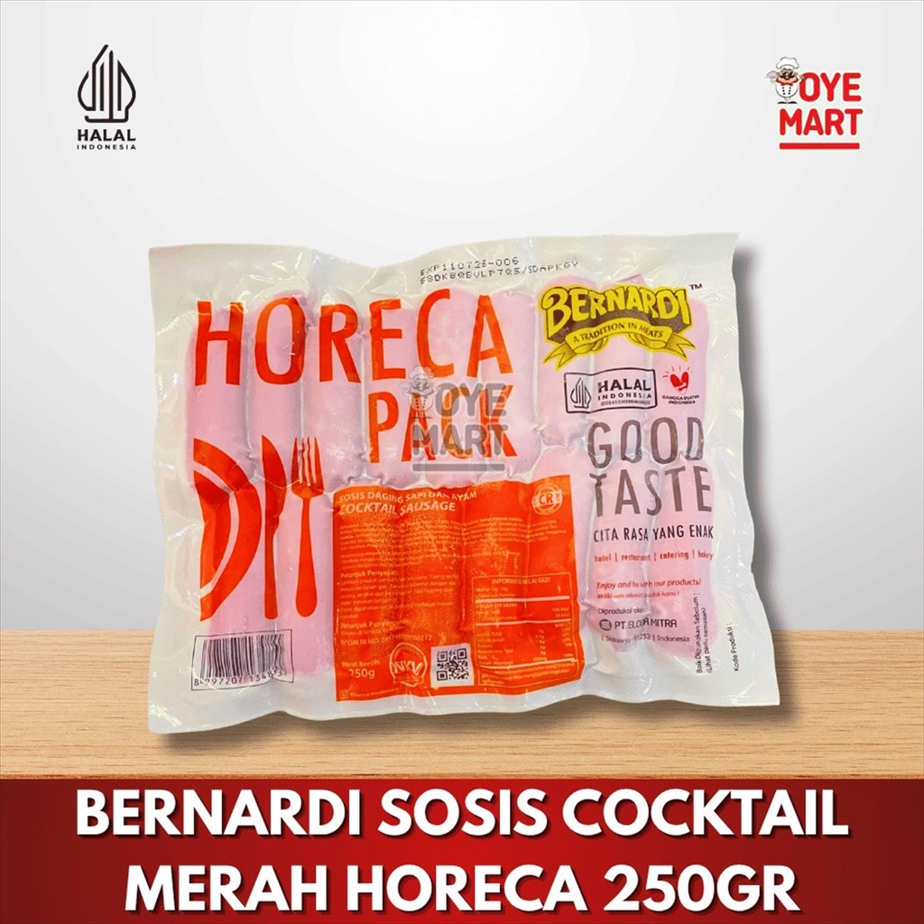 BERNARDI SOSIS COCKTAIL MERAH  HORECA 250GR / SOSIS MINI