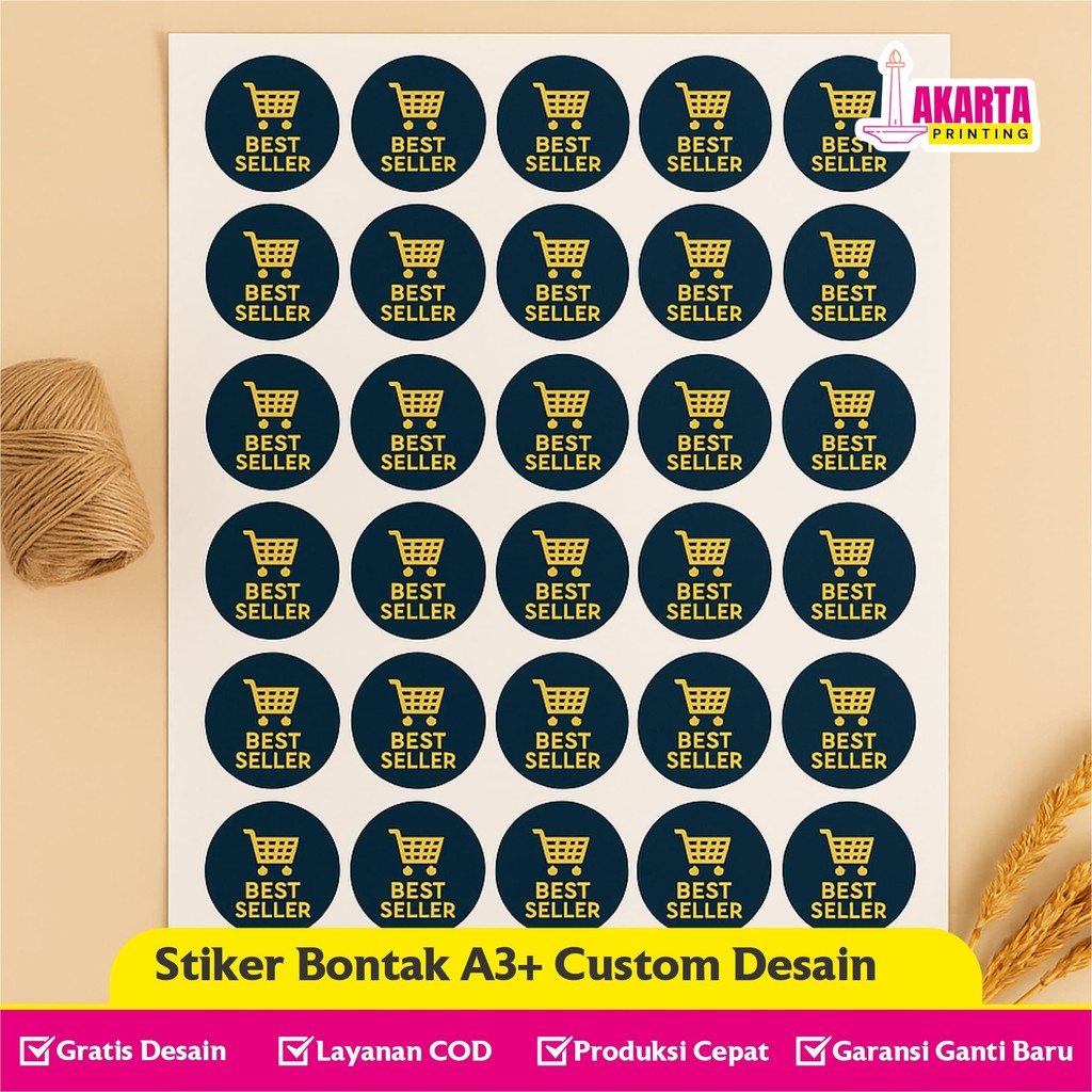 

Cetak Stiker Bontak A3+ Untuk Label Makan & Minuman Custom bentuk bebas gratis desain