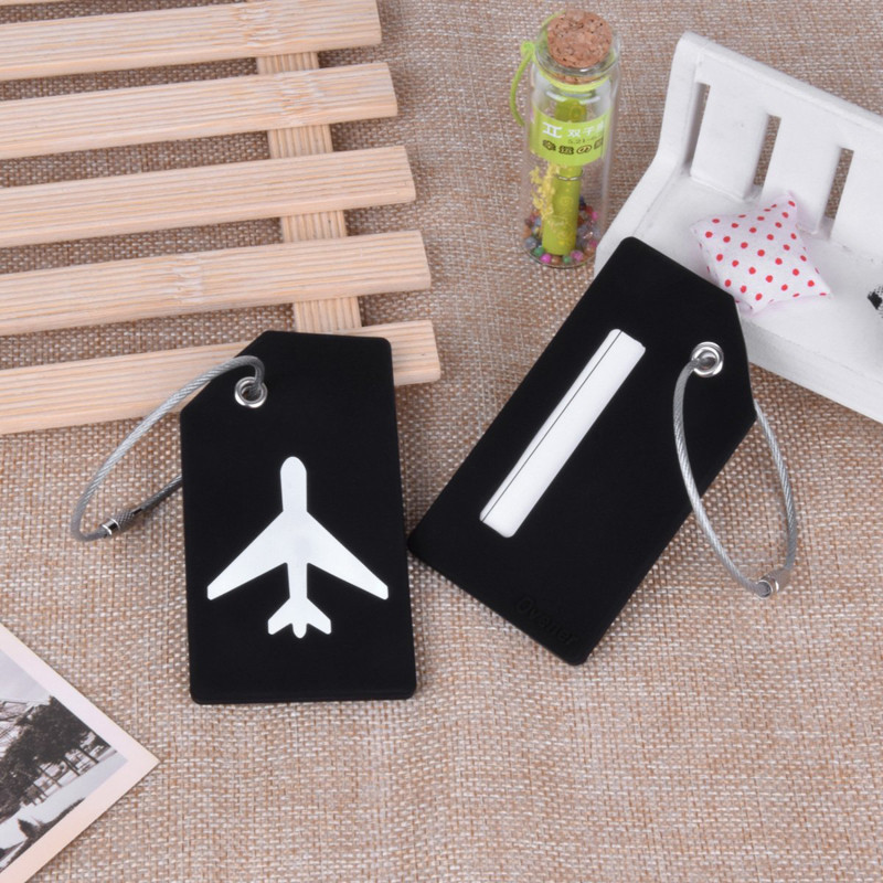 6PCS Name ID Card Luggage Tag Travel Accessories Silicon Suitcase Tags ID Name Address Holder Baggag