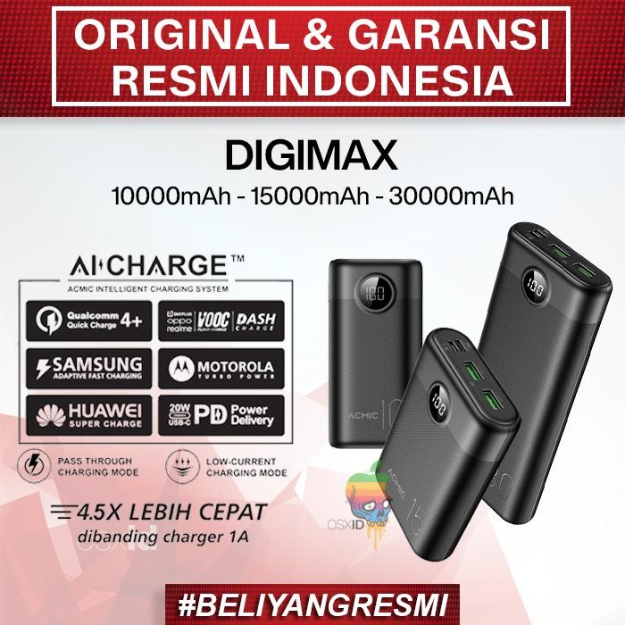 ACMIC DIGIMAX SuperMini Digital AiCharge Power Bank (QC4 + PD + VOOC) - Digimax10000mAh, Powerbank O