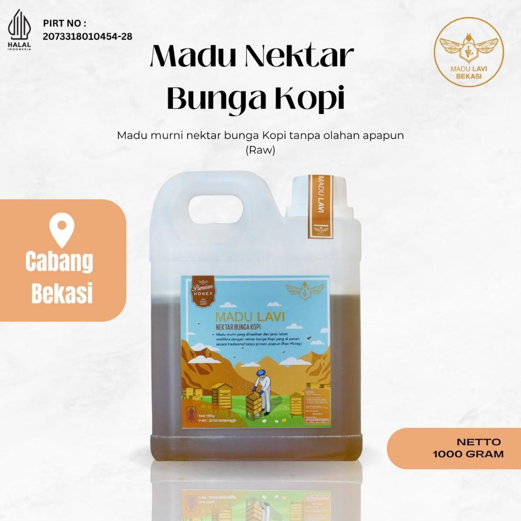 

Madu Lavi Nektar Kopi 1000gram Madu Murni Asli 100% Alami Pure Raw Honey