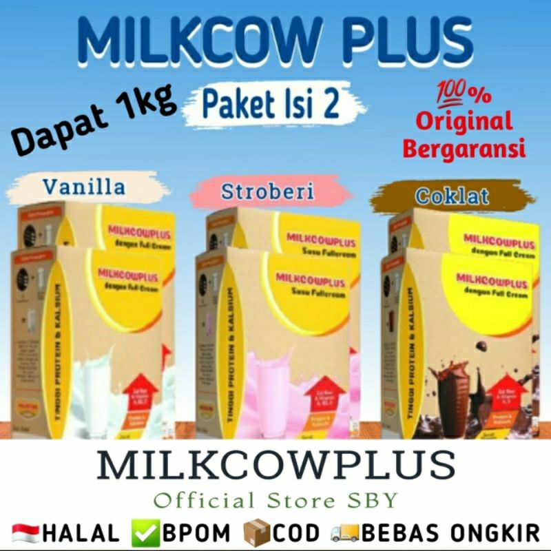 

[ Paket Isi 2 = 1kg ] Milkcow Plus MilkcowPlus Susu penambah nafsu makan berat badan tinggi badan