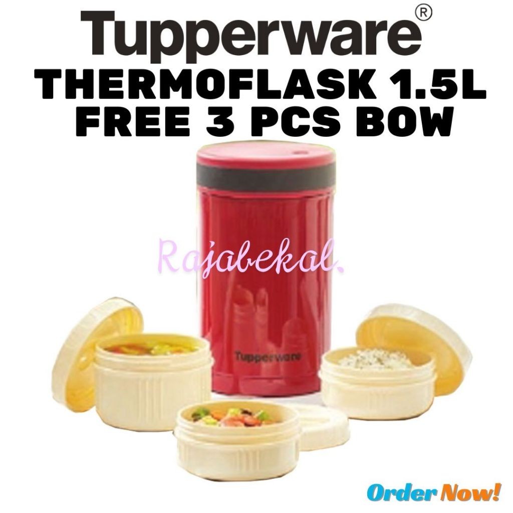 [BIG SALE] PROMO Tupperware  Thermoflask 1.5L dengan 3pcs microwaveable bowl
