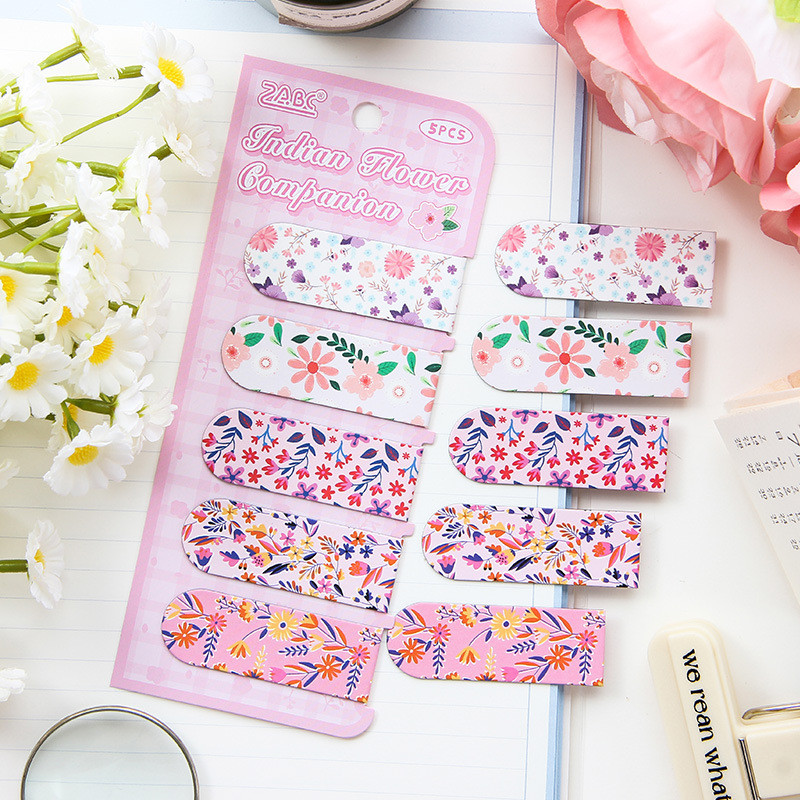 

5pcs/pack Kawaii floral pattern Patterns Magnetic bookmark Decorative Gift for classmates and teachers Reading aid