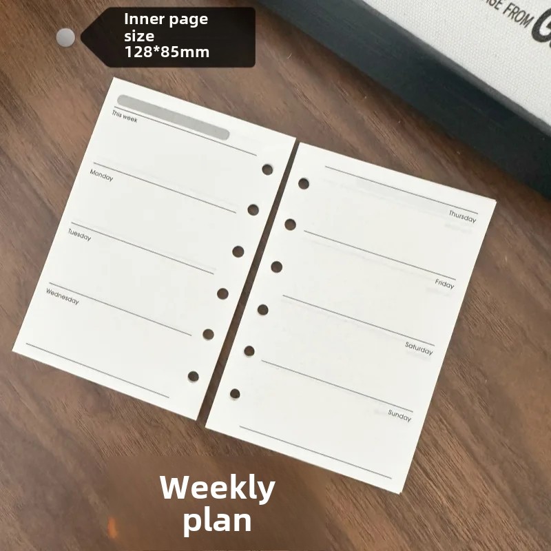 

A7 Vertical Blank Page Replacement Inner Pages Daily Diary Grid One Page Planner Horizontal Line Space Filler Paper