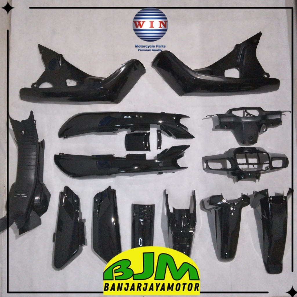 Full Body Astrea Grand Sabit Bulus Legenda Impressa Hitam WIN | complete set bodi kasar halus motor 