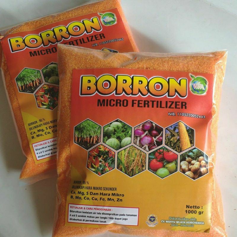 PUPUK BUAH DAN SAYUR BORON KUNING MURNI 95% MICRO FERTILIZER