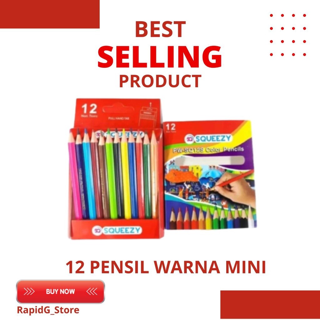 

Pensil Warna Mini 12 Warna Pendek Kecil Kelir Alat Mewarnai Anak